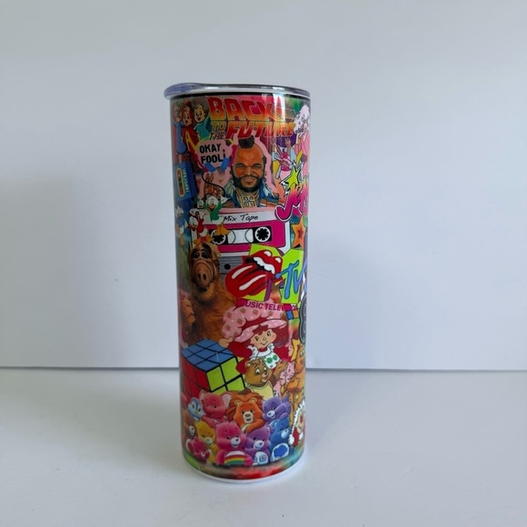 Retro 80s Pop Culture 20oz Skinny Tumbler - Picture 3 of 4